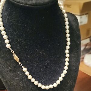 Classic Pearl Strand Necklace - White Pearls